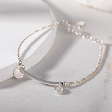 [925純銀]心境之月月光石手鍊【SL1007】-銀