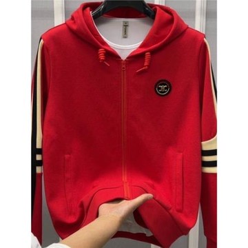 開衫衛衣男款春秋季新款拼接連帽外套男士潮牌寬松休閑純棉上衣服