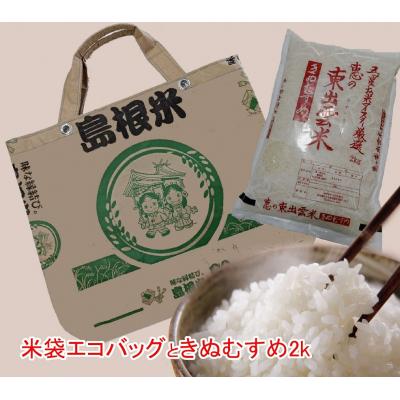 ふるさと納税 松江市 五ツ星お米マイスターお薦め「エコバック」と「きぬむすめ2kg」