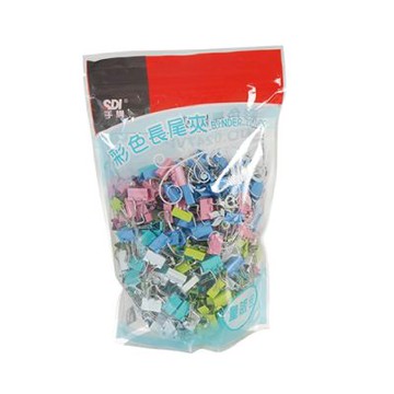 【SDI 手牌】15mm 彩色 長尾夾 OPP袋 量販包 288支入 / 袋 0247VP