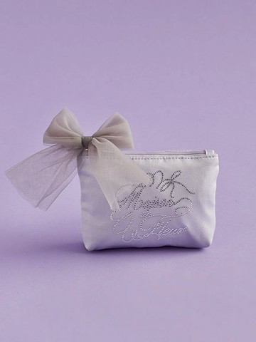 【WEB限定】柔美蝴蝶結品牌鑲鑽迷你收納袋(08000342900) - Maison de FLEUR