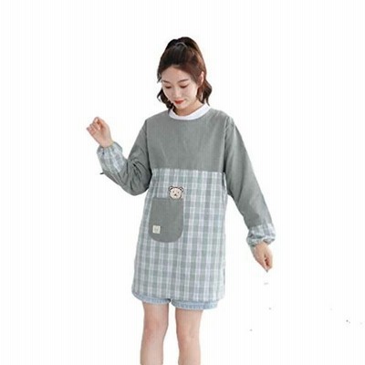 Homeyou エプロン 女性用 メンズ おしゃれ 人気 大人 かわいい 長袖エプロン 割烹着 かっぽう着 スモック ポケット付き 純綿 保育士 介護 通販 Lineポイント最大get Lineショッピング