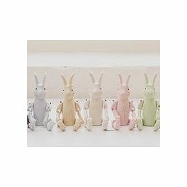 日本 T-Lab 手工原木製 仙境兔系列 彩兔款 《 5色任選 》★ Zakka鄉村風 ★ 手腳可動喔