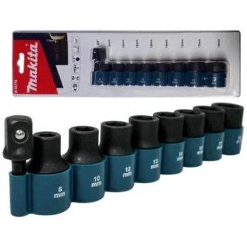 MAKITA牧田 E-16623  1/2六角套筒9件套帶六角起子機轉套筒接桿