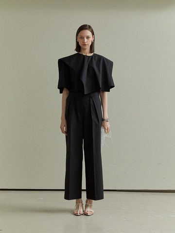 SUMMER TWO TUCK PANTS BLACK