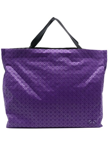 Bao Bao Issey Miyake - geometric-panelled cotton tote bag - men - Cotton/Nylon/Polyurethane - One Size - Purple