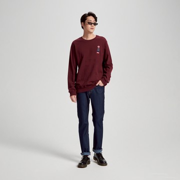 EDWIN｜男裝｜牛仔褲徽章長袖T恤