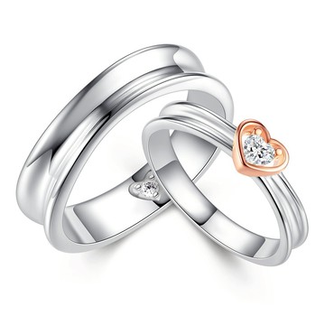 【Giumka】情侶戒指． 925純銀．愛心尾戒． 唯一真愛