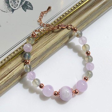 月亮石  紫晶 水晶手鏈 天然石 生日禮