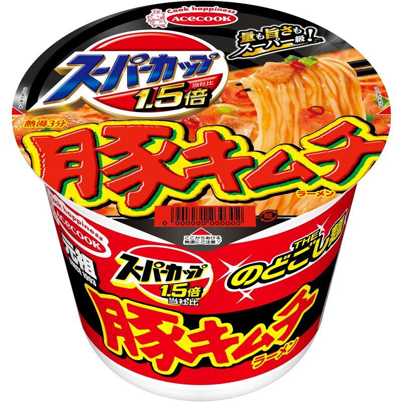 エースコック スーパーカップ1.5倍 新・豚キムチラーメン 107g×12個