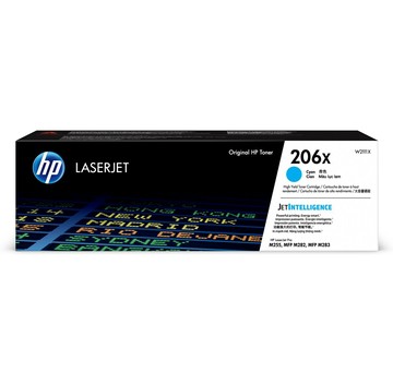 【領券滿額折200】  HP 206X 藍色原廠 LaserJet 高容量碳粉匣(W2111X) For CLJ M255dw/M283/M283fdw