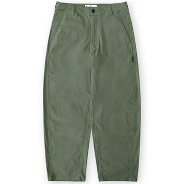 B-SIDE COOLING BARREL LEG PANTS 起皺涼感 刀型長褲 (淺軍綠色)