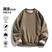 復古套頭長袖圓領純色衛衣男士上衣