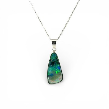 頂級鉑金 澳洲天然母岩蛋白石吊墜 Boulder Opal Pendant