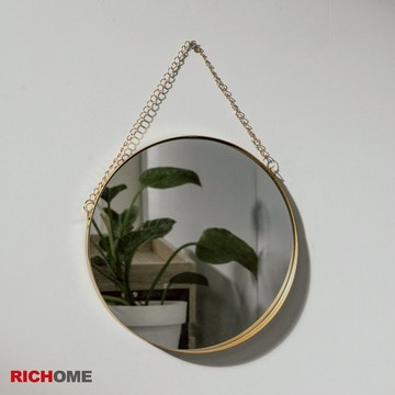 RICHOME 歐式玄關鏡(直徑25.5cm) 玄關鏡 鏡子 化妝鏡 壁鏡 MR144