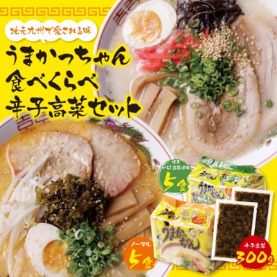 うまかっちゃん 博多からし高菜風味食べ比べセット(5食×2)辛子高菜300g付