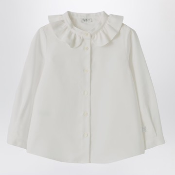 White shirt with ruffled collar