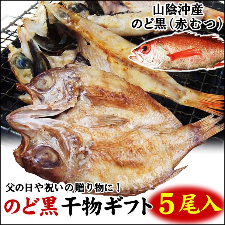 送料無料 ノドグロ 干物 ギフト 大 5尾セット 冷凍 山陰沖産のど黒 赤むつ 一夜干しセット  ギフト