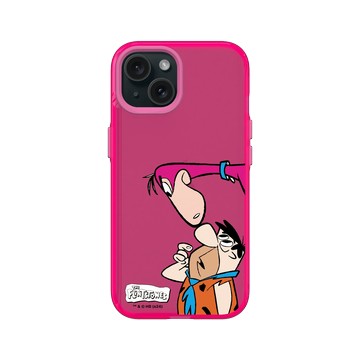iPhone 15 Clear 粉漾桃 - 摩登原始人 The Flintstones - 摩登原始人 - 可愛互動