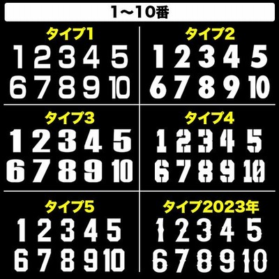 10番号分セット ヘルメット 番号 数字 ナンバー ステッカー シール