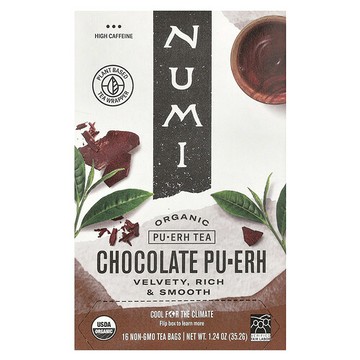 Numi Tea, 有機普洱茶，巧克力普洱，16 茶袋，1.24 盎司（35.2 克）