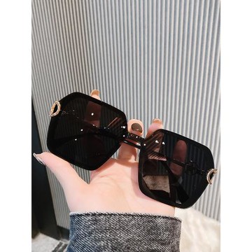 夏季開車偏光墨鏡女夏季時尚多邊形平片圓臉眼睛男士太陽鏡休閑款