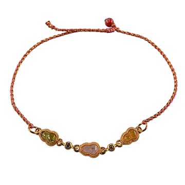 三彩葫蘆碧璽手鍊  (保平安/納福氣/聚人緣/護心神)