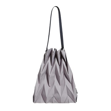 PAVI studio 褶皺肩背包 聚酯纖維 耐磨皮革背帶  42 x 40cm + 背帶32cm  迷霧灰