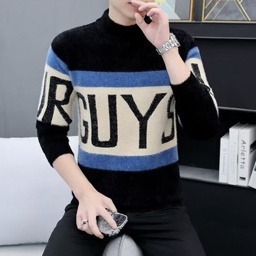 2025冬季新款休閒保暖毛衣男 圓領百搭長袖針織衫上衣男