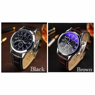 腕時計 時計 メンズ レザーベルト レザー 革 ベルト ビジネス アナログ クォーツ ウォッチ 軽量 ブラック ブラウン 人気 通販 Lineポイント最大get Lineショッピング