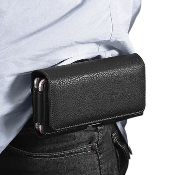 Xmart for iPhone 12 / iPhone 12 Pro 6.1 精美實用雙卡槽雙格手機橫式腰掛皮套