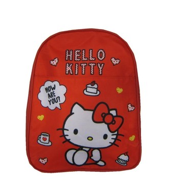 ~雪黛屋~KITTY 後背包小容量外出郊遊幼園中班可放小簿子防水尼龍布材質隨身包K40764