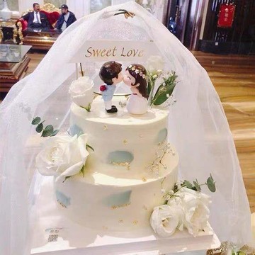 情人節親嘴娃娃情侶對吻新郎新娘擺件求婚結婚紀念日婚禮蛋糕裝飾