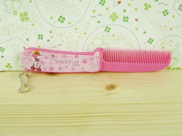 【震撼精品百貨】Micky Mouse 米奇/米妮  對折梳-花圖案-粉色 震撼日式精品百貨