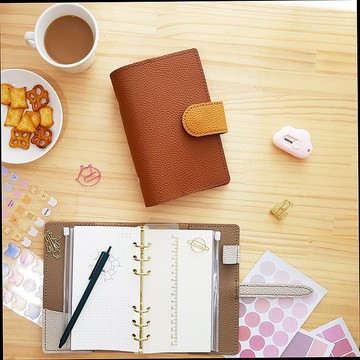 可客製顏色A6手工活頁手帳 12樣手帳素材文具 子彈/記帳本/時間餅