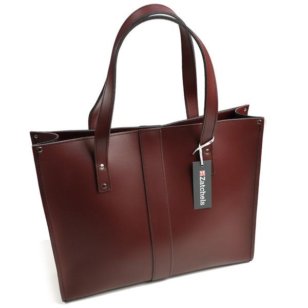 良品】Zatchels レザー トートバッグ ネイビー(ザッチェルズ