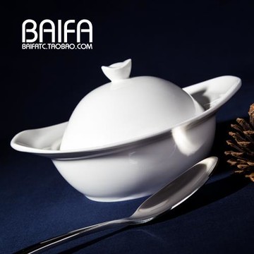 創意純白色陶瓷隔水燉盅 甜品蒸蛋燕窩湯盅魚翅盅 微波爐烤箱可用