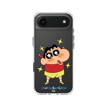 iPhone Air Clear Case（相機按鈕） 透明 - 蠟筆小新 Crayon Shinchan - 小新星星眼