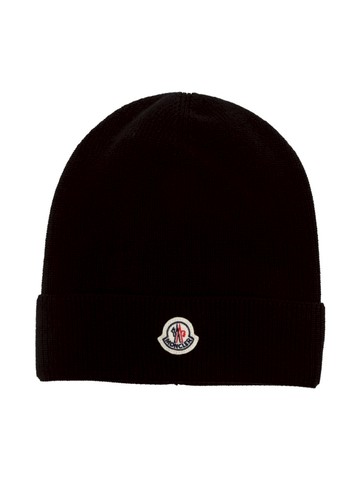 MONCLER KIDS logo patch cotton beanie Boy