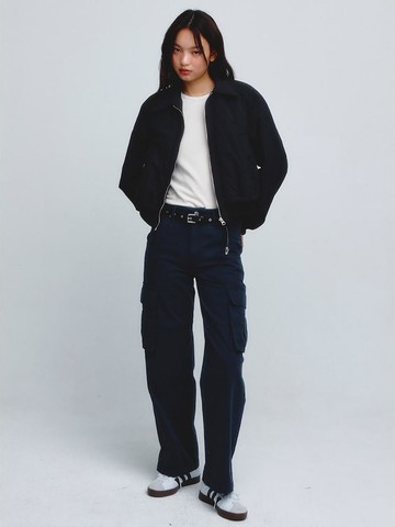 Cargo Wide Denim Pants Navy (KE4121M56R)