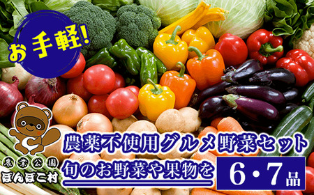 お手軽！農薬不使用グルメ野菜セット＜農業公園ぽんぽこ村＞