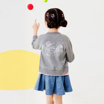 OB嚴選中大尺碼-POLI 波力．華夫格立體字母刺繡彩色排釦外套《IP0038》