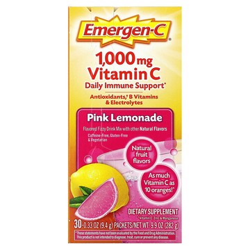 Emergen-C, 維生素 C，粉檸檬水味，1000 毫克，30 包，每包 0.33 盎司（9.4 克）
