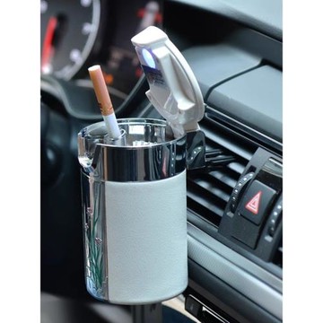 汽車車載煙灰缸創意個性有蓋出風口懸掛式車內帶蓋LED燈車用煙缸