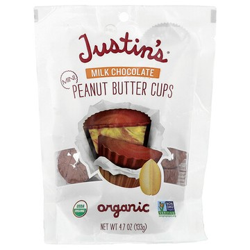 Justin's Nut Butter, 有機迷你牛奶巧克力花生醬杯，4.7 盎司（133 克）