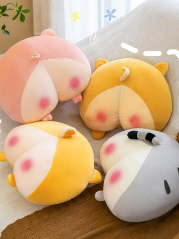 可愛創意毛絨玩具超軟靠墊睡覺柯基屁股抱枕床上女生玩偶批娃娃發（45cm以上的商品麻煩客人選擇宅配哦，謝謝）