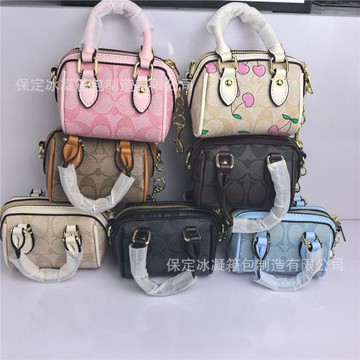 25蔻c家經典波士頓單肩迷你印花枕頭包百搭手提包斜跨包大牌包包