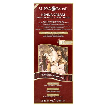 Surya Brasil, 指甲花霜，染髮和護髮護理，暗紅色，2.37 液量盎司（70 毫升）