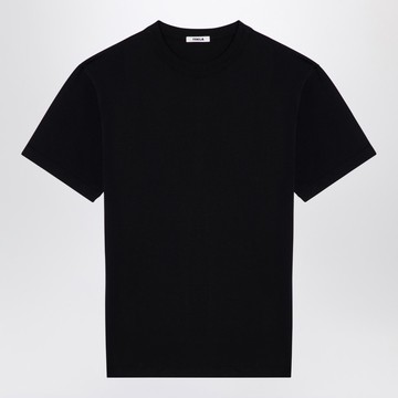 Black cotton crew-neck T-shirt