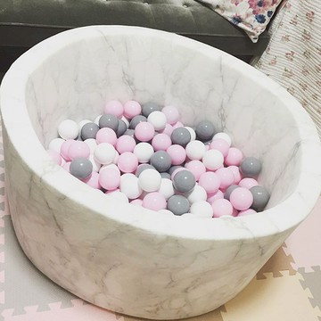 【預購】Misioo球池-90x40大理石 (粉紅+白+灰+乳白共200顆)